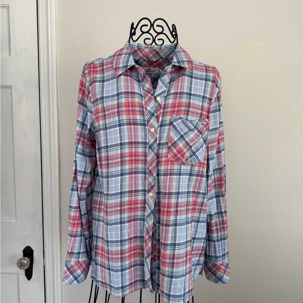 Vineyard Vines Red and Blue Plaid Shirt